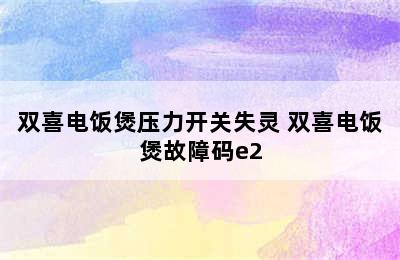 双喜电饭煲压力开关失灵 双喜电饭煲故障码e2